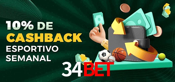 10% de bônus de cashback na 34bet